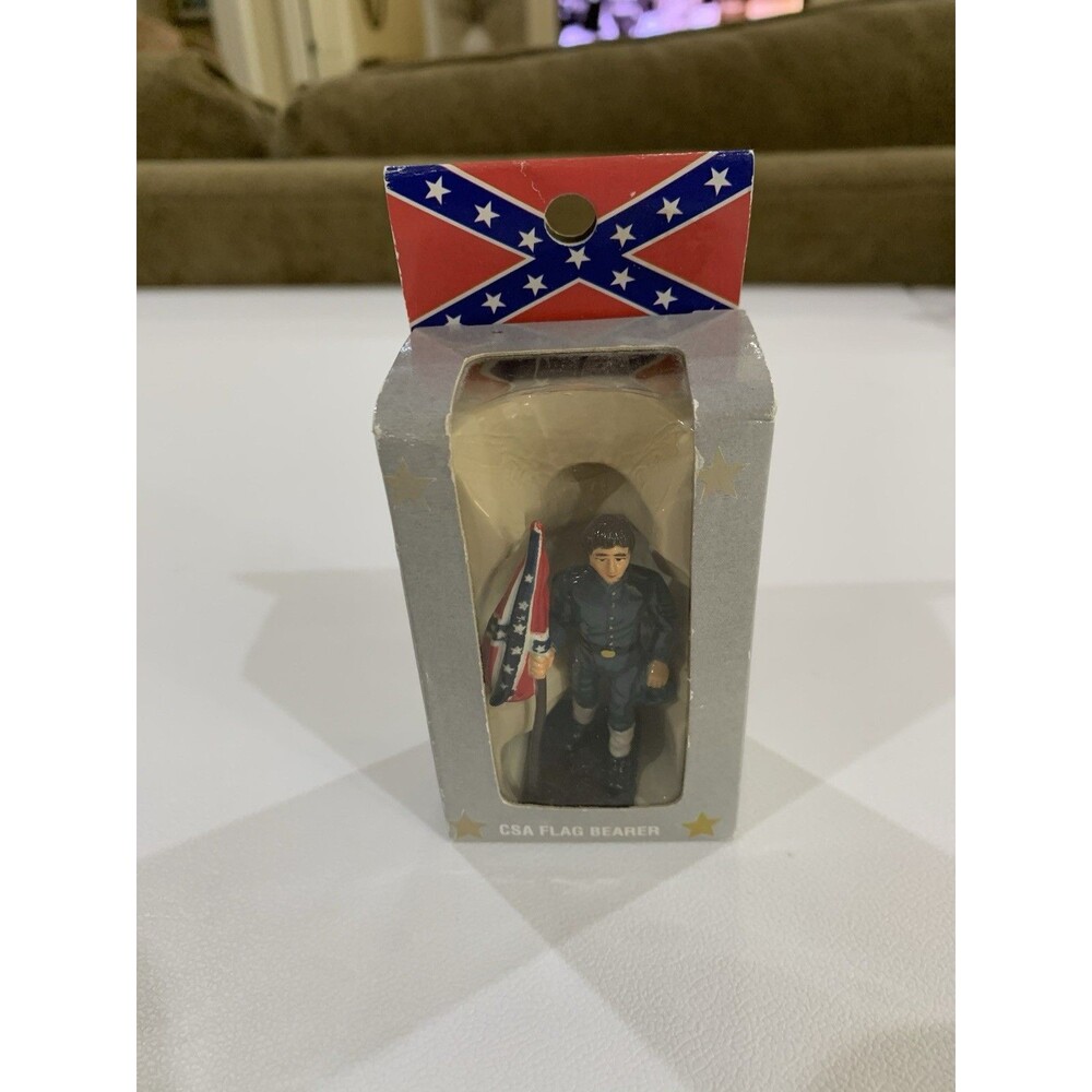 AMERICANA SOUVENIRS CSA FLAG BEARER FIGURINE